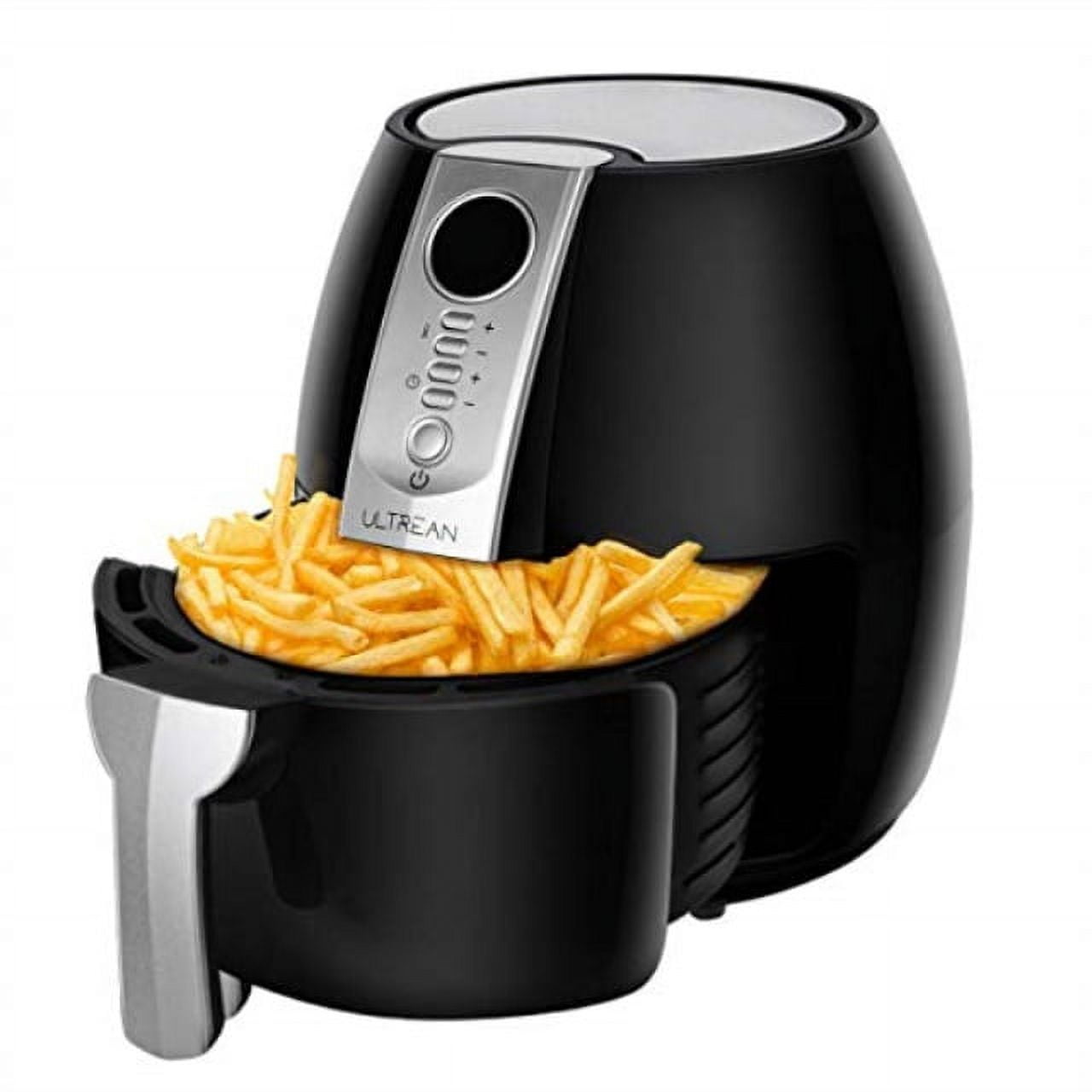 ultrean air fryer, 4.2 quart (4 liter) electric hot air fryers oven oilless  cooker with lcd digital screen and easily detachable frying pot, etl/ul  certified,1-year warranty,1500w (black) 