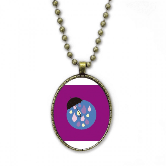 umbrella cloud rain drip weather necklace vintage chain bead pendant jewelry collection