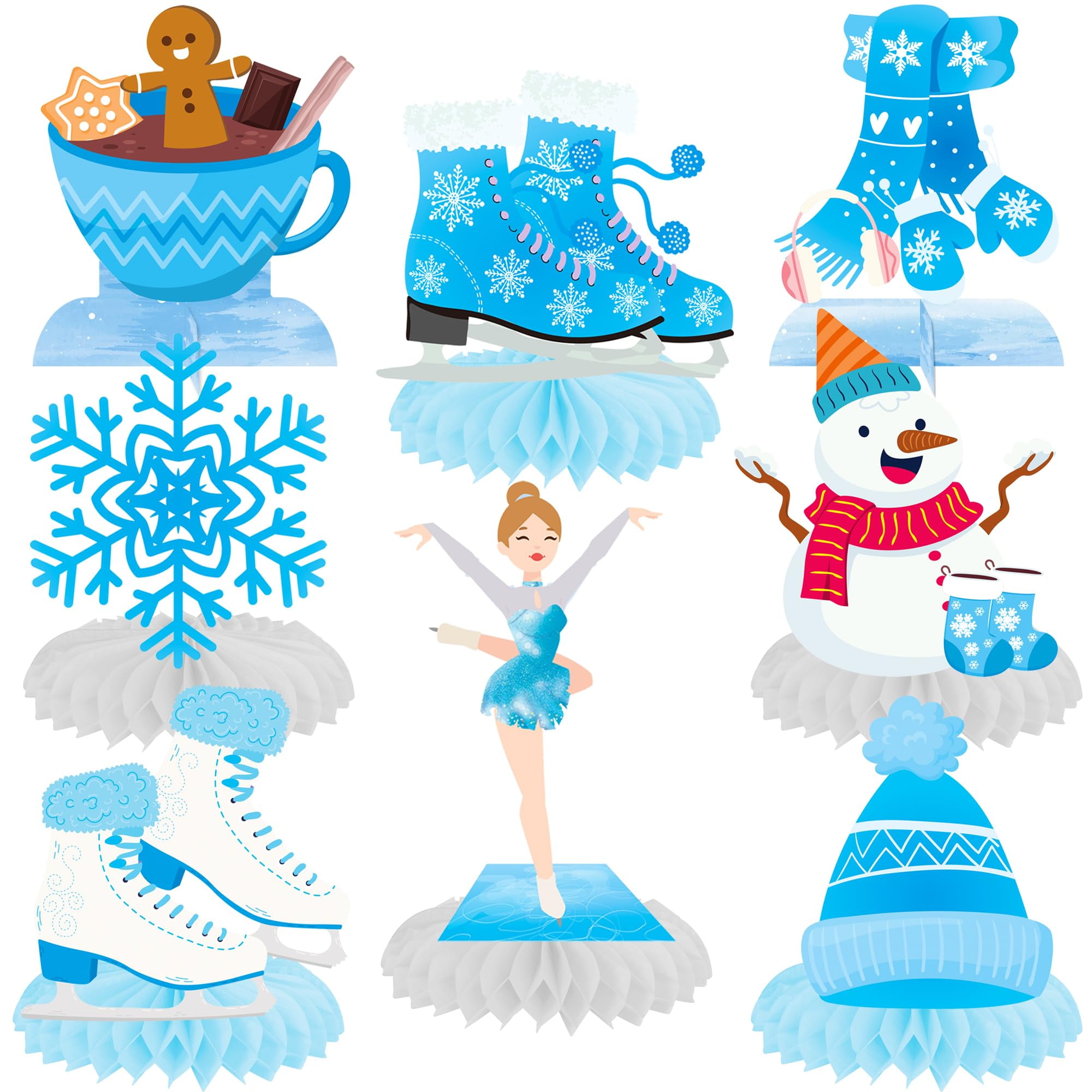umoni 12pcs Ice Skating Party Centerpieces Figure Skating