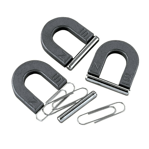 un Express Mini Horseshoe Magnets with Metal Bars, 12 Count