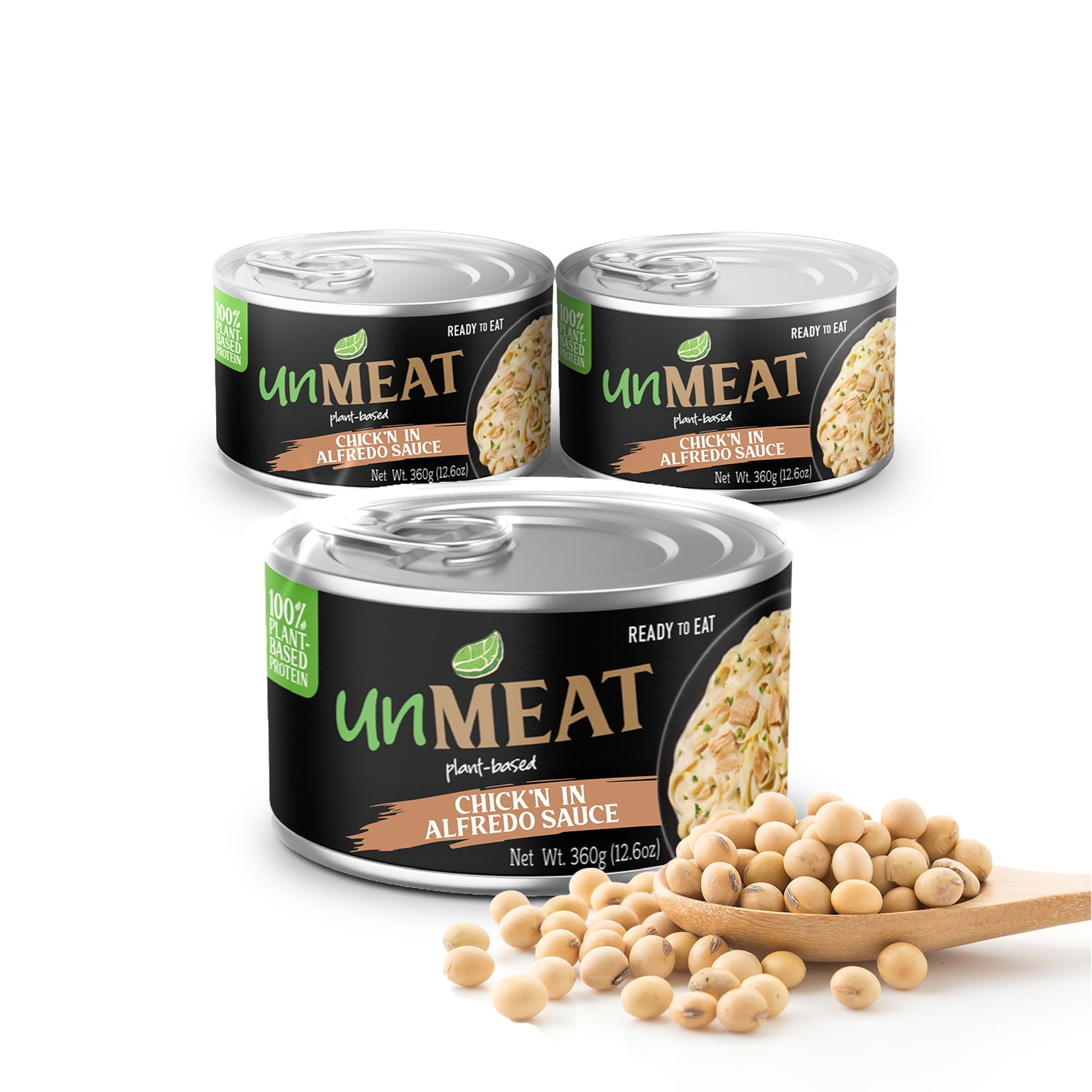 unMEAT Plant Based Meat | Easy to Prepare Plant Based Protein | Vegan Meat with Less Calories, Chicken in Alfredo Sauce, 3 pack