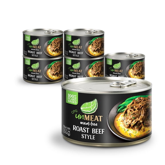 unMEAT Plant Based Meat | Easy to Prepare Plant Based Protein | Vegan Meat with Less Calories, Roast Beef Style, (Pack of 6)