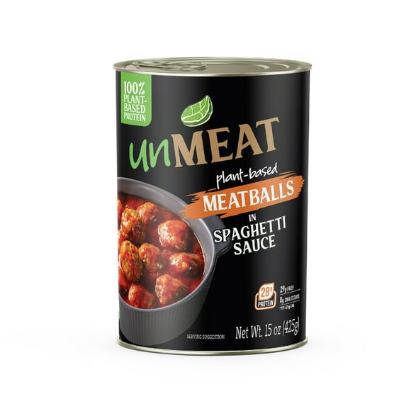 unMEAT Plant-Based Meatballs In Spaghetti Sauce, 15oz Can