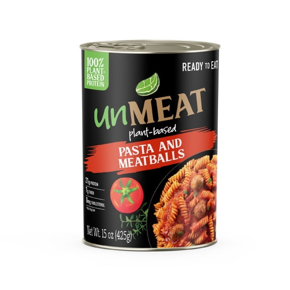 unMEAT Plant-Based Pasta and Meatballs in Tomato Sauce, 15oz Can