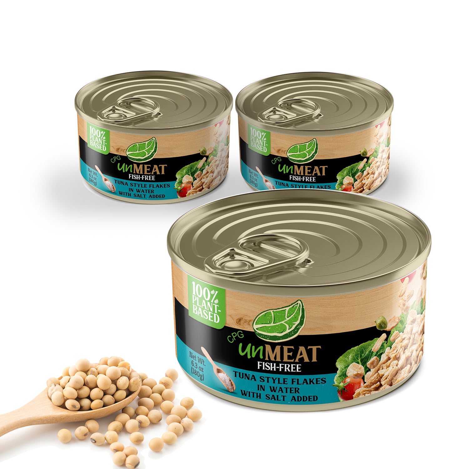 unMEAT Plant Based Tuna Style Flakes | Easy to Prepare Vegan Canned Tuna Flakes in Water, 3 pack
