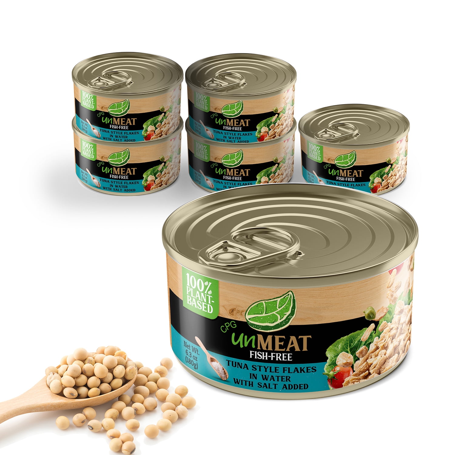 unMEAT Plant Based Tuna Style Flakes | Easy to Prepare Vegan Canned Tuna Flakes in Water, 6 pack