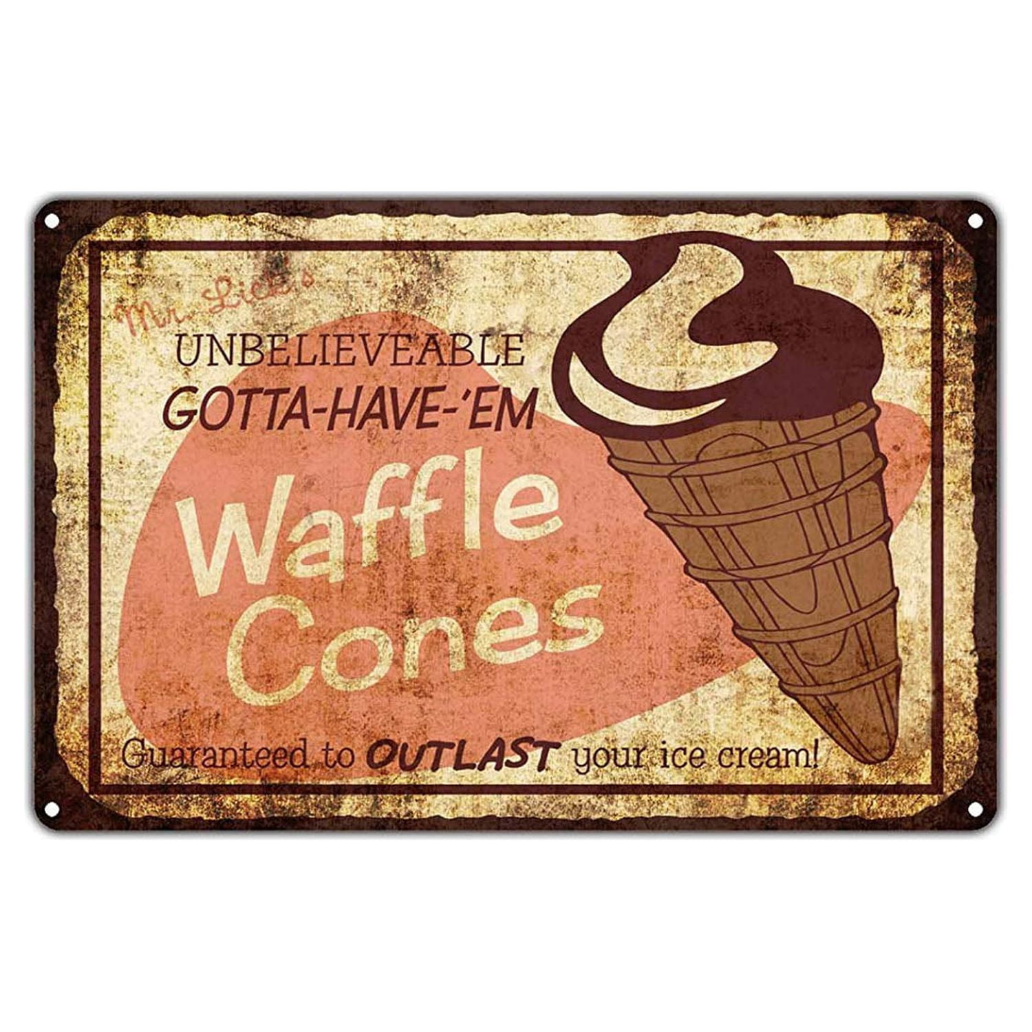 SignMission Waffle Bowls Concession Decal - Soft Serve Ice Cream