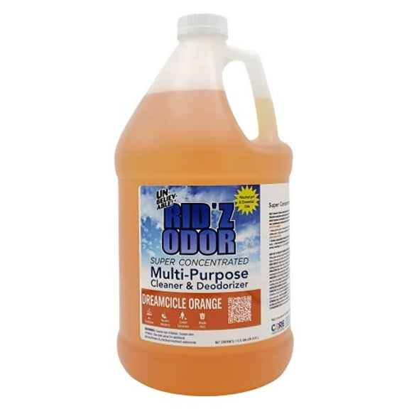 unbelievable rid'z super concentrate multi-purpose cleaner & deodorizer - dream-cicle orange, 1 gallon, 1 count