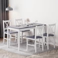 thumbnail image 1 of unbrand 5-Pieces Dining Table Set, Kitchen Table and Chairs for 4, Kitchen Dining Room Table Set for Home, Restaurant, Grey&White, 1 of 7