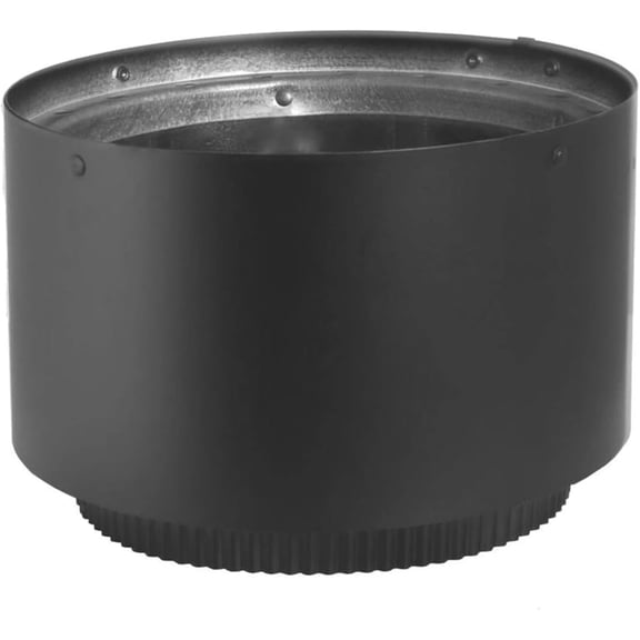 unbrand DVL 6DVL-AD 6 Inch Stainless Steel Double Wall Air Insulated Section Wood Burning Stove Top Connecting Adapter, Black