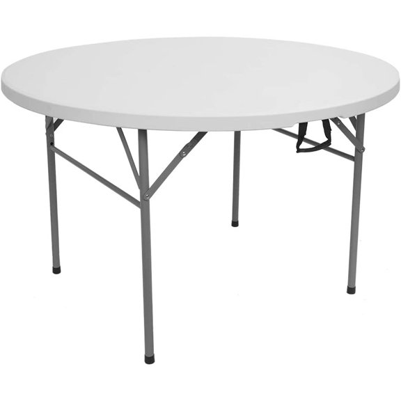unbrand Outdoor 48" Round Folding Commercial Table, Portable Plastic Dining Card Table for Kitchen or Outdoor Party Wedding Event