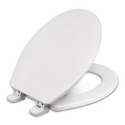 unbrand Wooden Toilet Seat Round, Closed Front with Cover, Residential, Made in the USA, 700-001, White