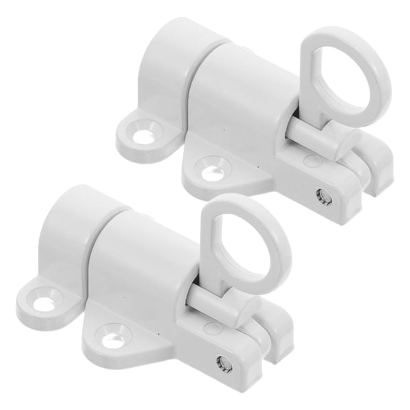 YSNOOWE 1 Pair White Aluminum Alloy Self-Locking Door Latch Safety Bolt Easy to Install