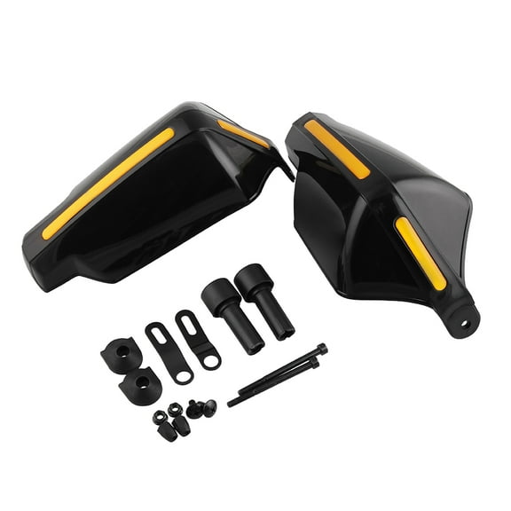 BESTYASH 1Pair Motorcycle Hand Guard Black High Strength PP Material with Yellow Reflective p
