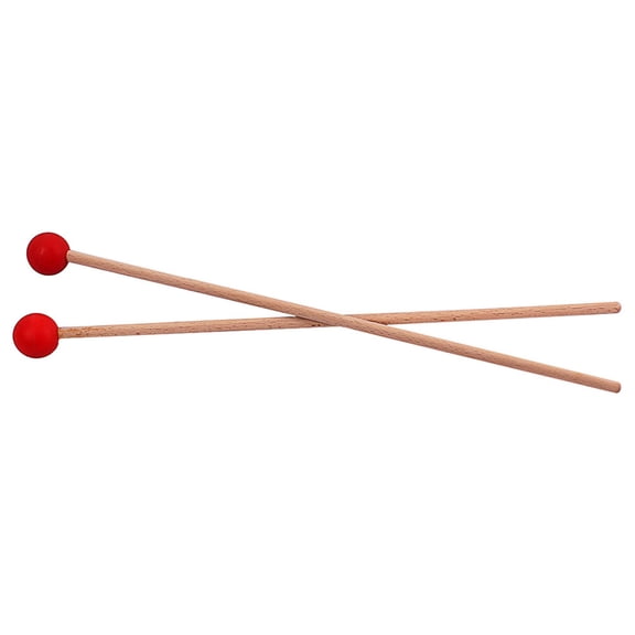 unbranded 1 Pair Percussion Mallets for Glockenspiel Beaters Maplewood and Rubber Material in 14.93X1.18X1.14in