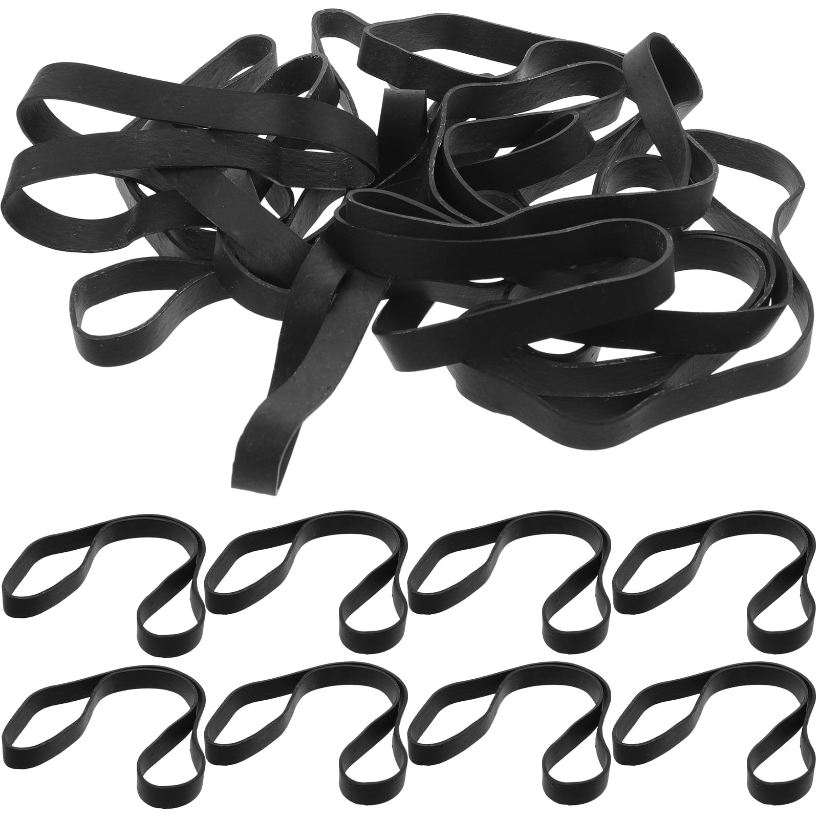 OUNONA Black Elastic Rubber Bands Set for Office Use, Document Binding, Organizing, and Flexible Straps for Everyday Tasks
