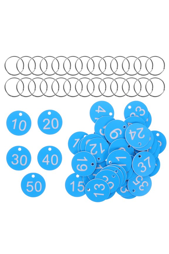 1 Set Id Number Tags Engraved Tags Key Tags Key Accessory Numbered Tags For Valve (Number 1-50)