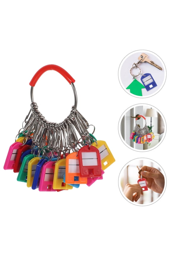 1Set Portable Key Organizer with Assorted Color Metal Tags for Key Holding