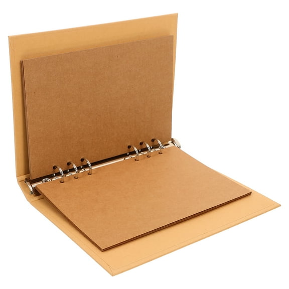 Kraft Paper Refillable Loose-Leaf Notebook Cover Binder Shell Set for Students, Reusable Binder Notebook Organizer with Kraft Paper