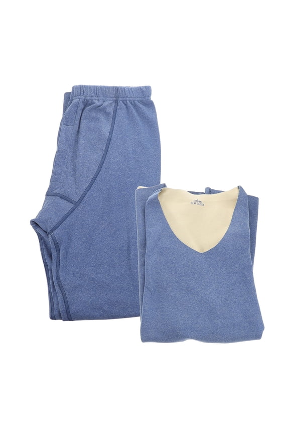 1 Set Mens Thermal Suit Winter Thermal Wear for Men Cozy Winter Clothing Thermal Pants V-Neck Soft Base Layers for Cold Weather