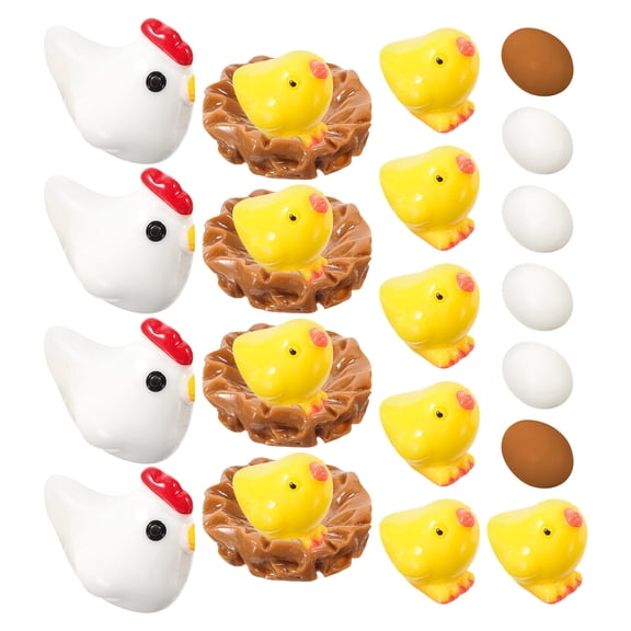LITINKIMI Assorted Color Resin Chick Figurines for Home Decor - Realistic, Unique Design, Perfect Easter or Spring Decoration