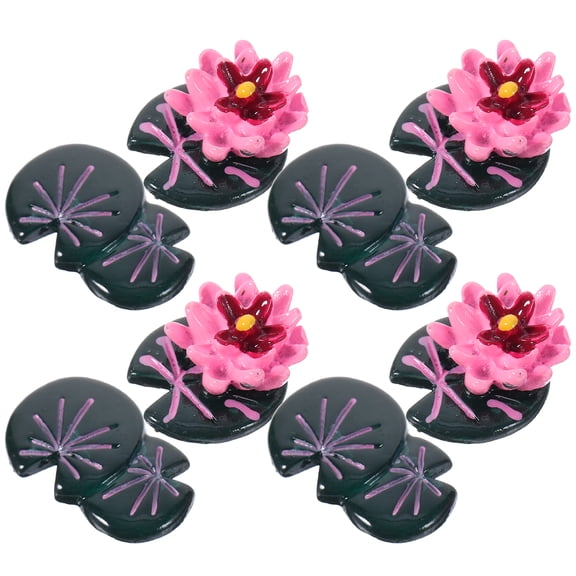 unbranded 1 Set Mini Lotus Lotus Leaves Decors Miniature Decoration Miniature Garden Accessory