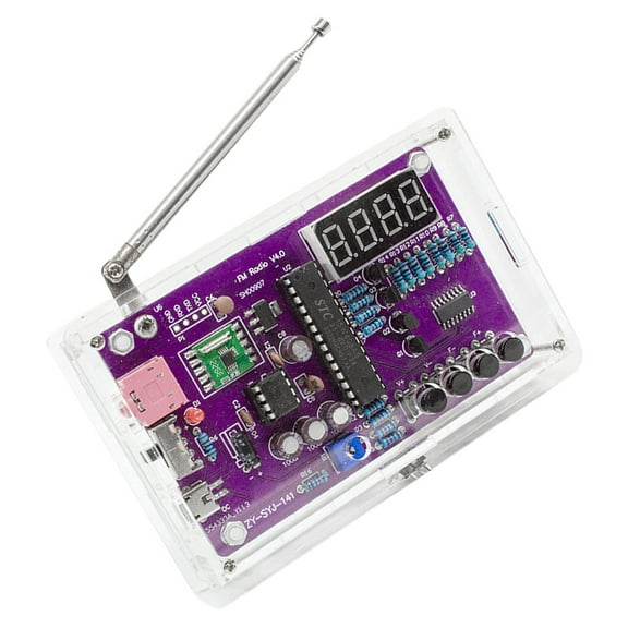 unbranded 1 Set Radio Kit Soldering Project Radio with LED Flashing Lights DIY Radio Kits LCD Display Soldering Practice Kit
