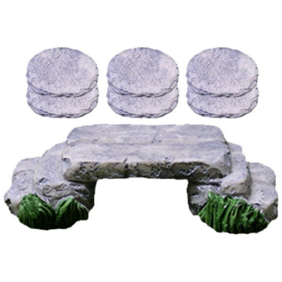 OULII Tiny Resin Bridge Model Grey for Fairy Gardens Adorable Decor Use 1Set