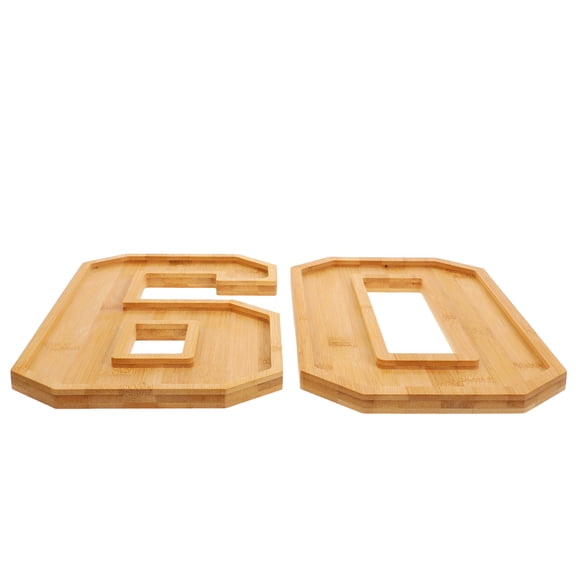 unbranded 1 Set Wooden Number 60 Charcuterie Board Tray Wood Charcuterie Board Fillable Snack Tray