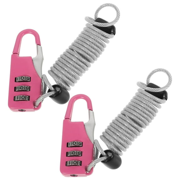 unbranded 1 Set of 2pcs Portable Lock Steel Security Lock Digital Lock Safety Password Lock for Motorcycle Scooter Helmet (Random Color)