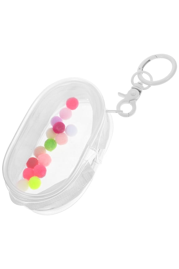 1 Set of Clear Figure Display Bag with Keychain Zipper Clear Display Case Display Bag Dolls Bag