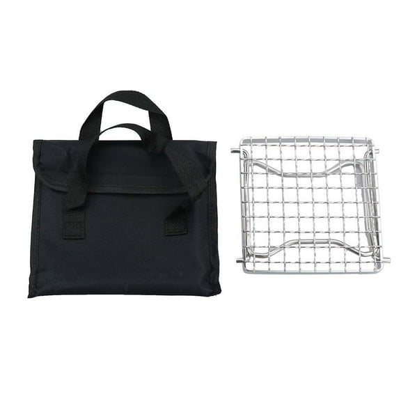 unbranded 1 Set of Outdoor BBQ Rack Stainless Steel BBQ Grill Portable Outdoor Grill with Bag