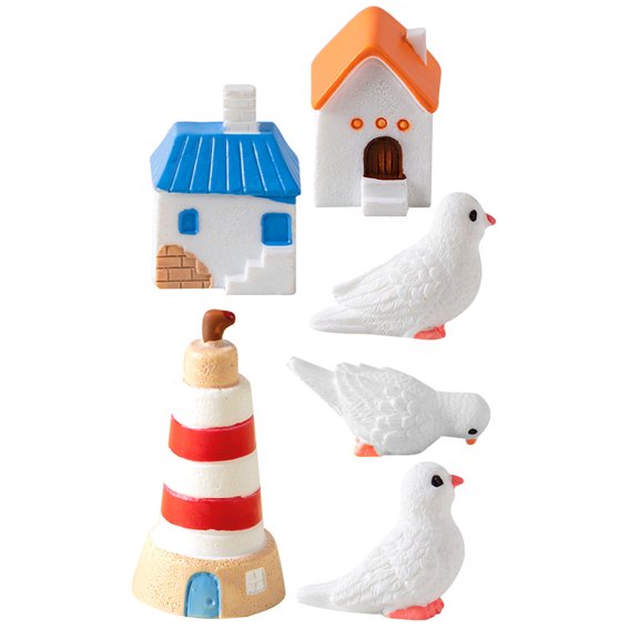 unbranded 1 Set of Pigeon Figurine Micro Landscape Decoration House Models Mini Garden Ornament