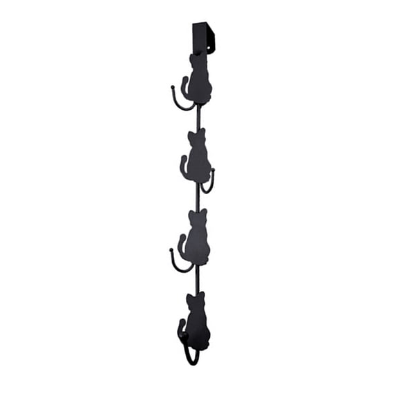 DECORNIJIA Wall Mount Hooks Black Stainless Steel 4 Hooks