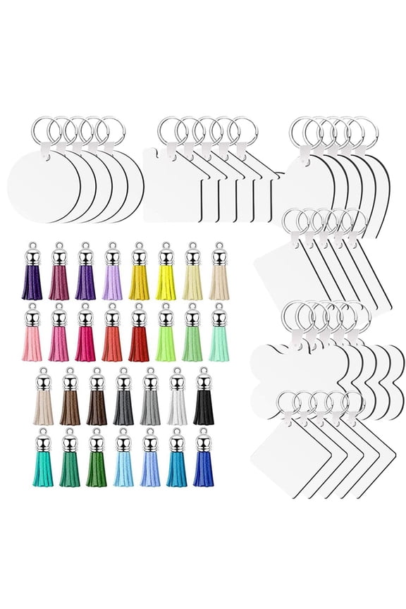 1 set of DIY Sublimation Keychain Decorative Sublimation Keychain Double-sided Printed Keychain