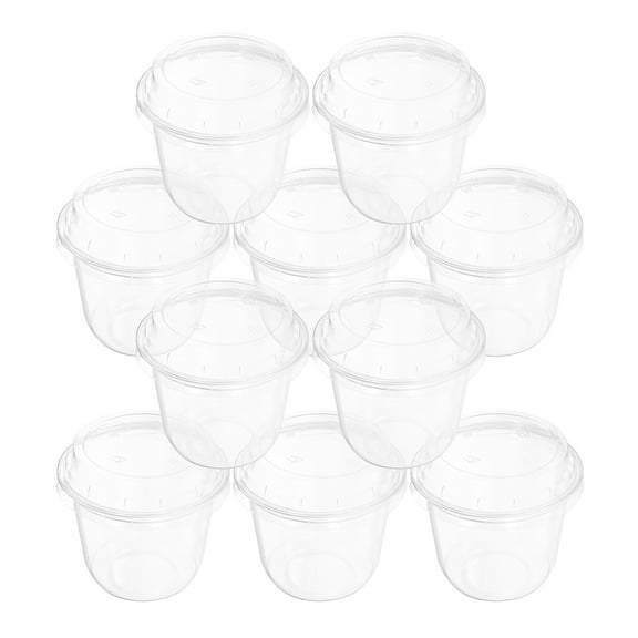 unbranded  10 PCS Appetizer Cups Clear Dessert with Lids Chocolate Pudding Transparent