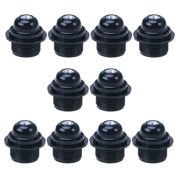 unbranded 10 PCS E27 Fitting Fitting E27 Round Bulb Socket E Lamp Holder 10pcs Black