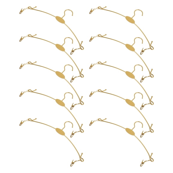 unbranded 10 PCS Hanger with Multiple Clips Portable Hangers Chic Hangers Size 4 Golden