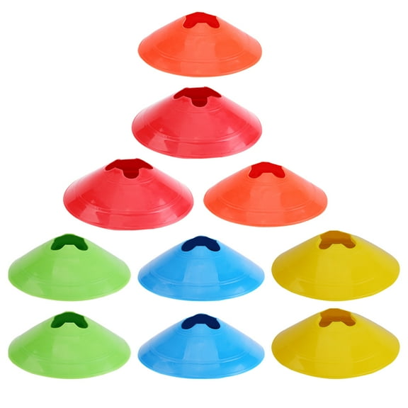 unbranded 10 PCS Flat Cones for Sports Training Football Net Trainer Obstacle Child