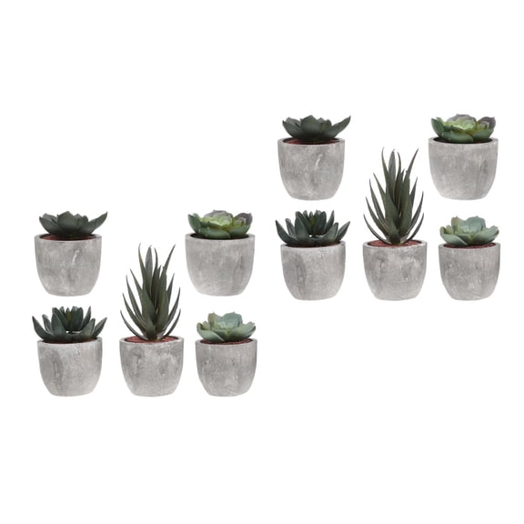 unbranded 10 Pcs  Artificial Succulents in Pots Potted Small Potted Plants Bonsai Home Office Desktop Ornaments