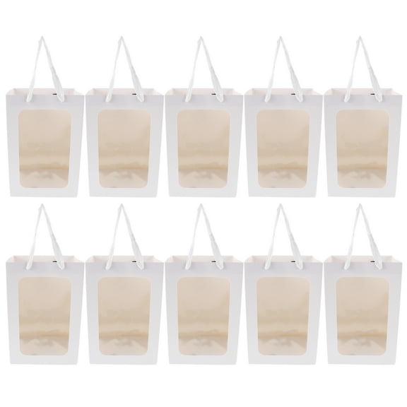 unbranded 10 Pcs Bags Valentine's Day Flower Tote Teacher's Gift Paper Material