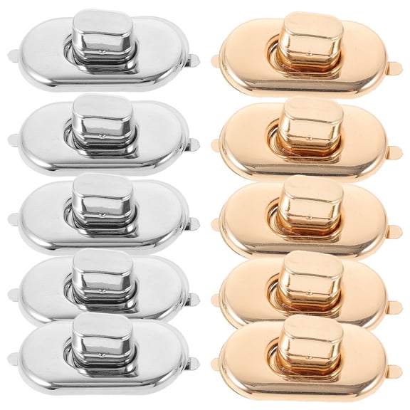 STRANDCHIC 10Pcs Sturdy Purse Closure Locks Iron Material Bag Hardware for Leathercraft