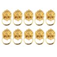 thumbnail image 1 of HOOWIFFY Furniture Handles Golden Lion Head Pull Handle Knobs 10Pcs 2.6X1.6X0.4In, 1 of 8