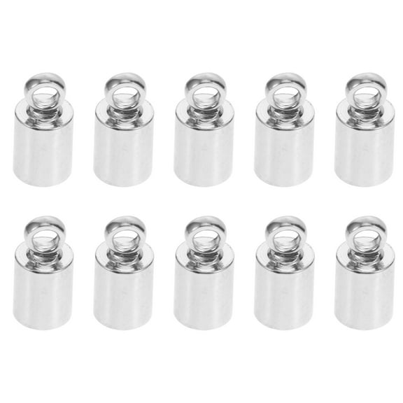 unbranded  10 Pcs Bracelets Rope Connector Jewelry End Tip Caps Clasps Cord Silver