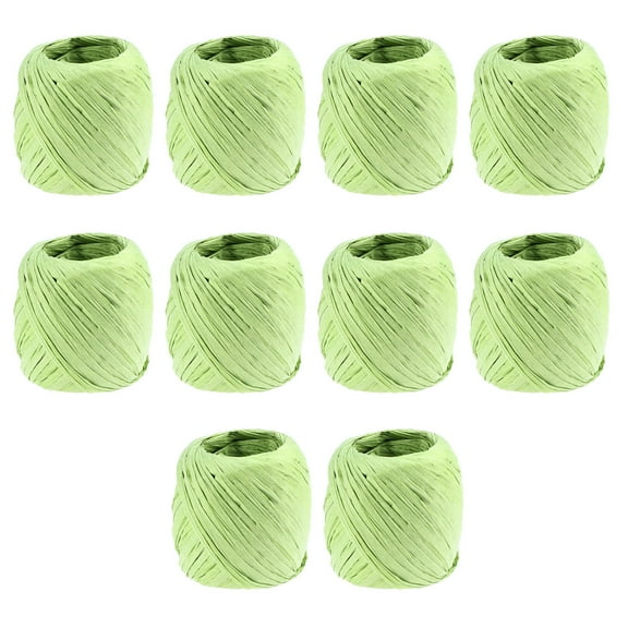 unbranded 10 Pcs Cup Decoration Raffia Straw String 5.50X5.50X4.50CM Green