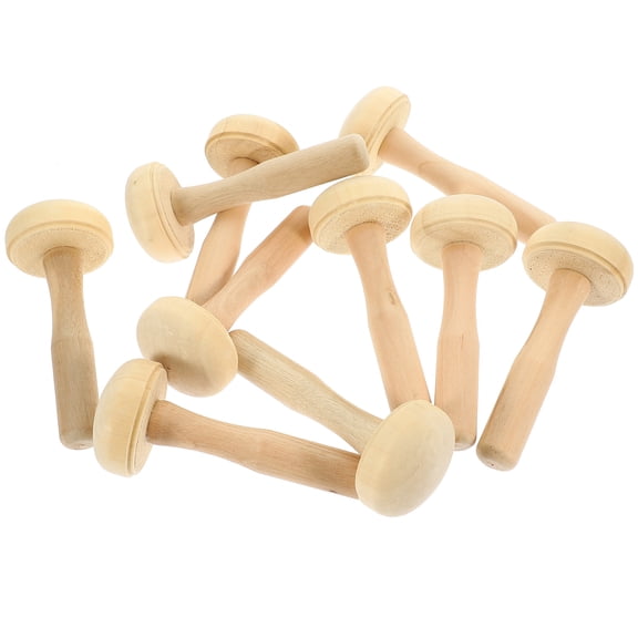 jojofuny Craft Printmaking Tool Khaki Wooden Roller 10Pcs 4.72X1.97X1.97In