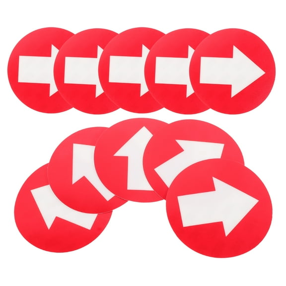 unbranded  10 Pcs Directional Stickers Tape Waterproof Reflective Sign Red