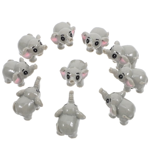 unbranded 10 Pcs Elephant Shape Resin Ornament Adorable Figurine Planter Toy