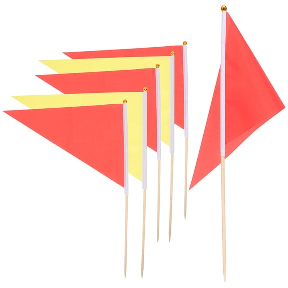 PAMINGONO Utility Marking Flags Triangle Flags Bamboo Yellow 10Pcs
