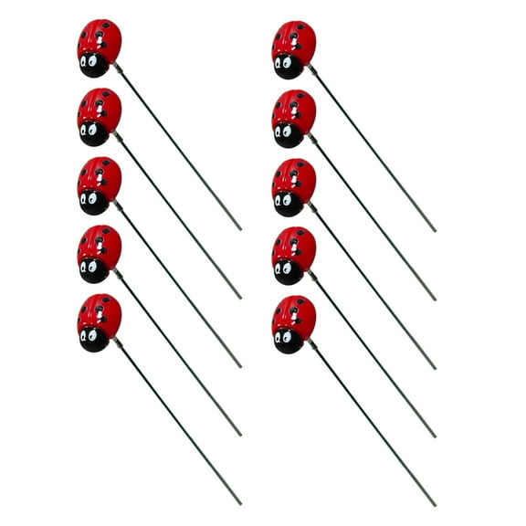 Garden Stakes Decorative Resin and Metal Stake for Yard Decor 10 Pieces